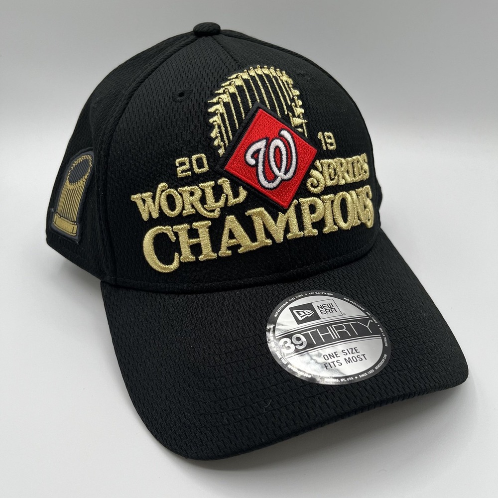 Washington Nationals New Era 39THIRTY Hat One Size Black World Series MLB‎ NEW